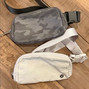lululemon athletica Gray Camo and Cream Belt Bags